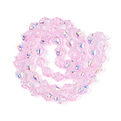 Electroplate Transparent Glass Beads Strands EGLA-N020-03D-1