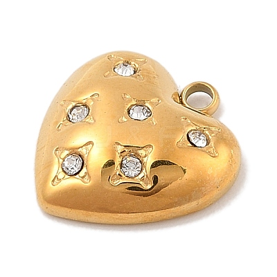 304 Stainless Steel Micro Pave Cubic Zirconia Pendants Ion Plating(IP) STAS-S131-15G-1