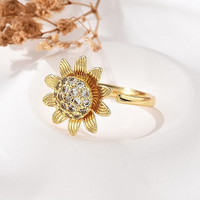 Rotatable Finger Rings for Women RJEW-B115-01G-02-1
