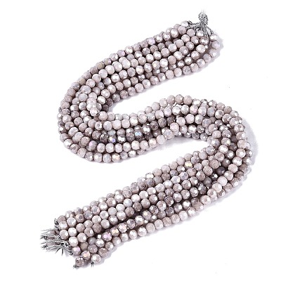 Anti-Tarnish Electroplate Glass Beads Strands EGLA-ZX010-6mm-01-1
