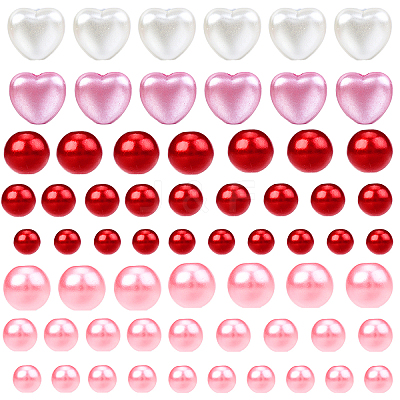 Spray Painted ABS Plastic Imitation Pearl Beads OACR-YW0002-20A-1