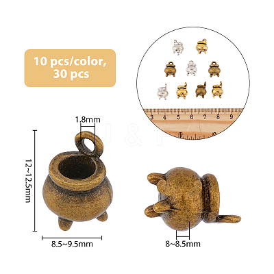 30Pcs 3 Colors Alloy Charms FIND-DC0003-32-1