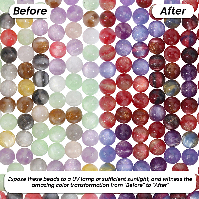 120Pcs Opaque UV Reactive Beads RESI-PA0001-35F-1