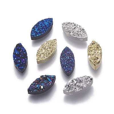 Imitation Druzy Gemstone Resin Beads RESI-L026-E-1