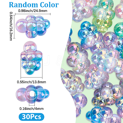 30Pcs Transparent Acrylic European Beads OACR-SC0002-72-1