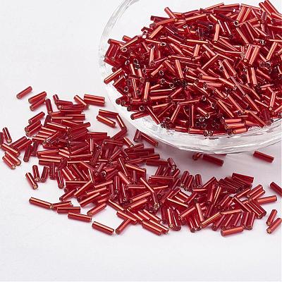 Glass Bugle Beads SEED-E001-12mm-25-1