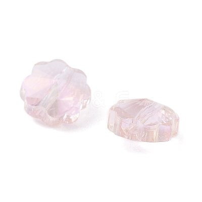 Transparent Electroplate Glass Beads GLAA-D016-15F-1