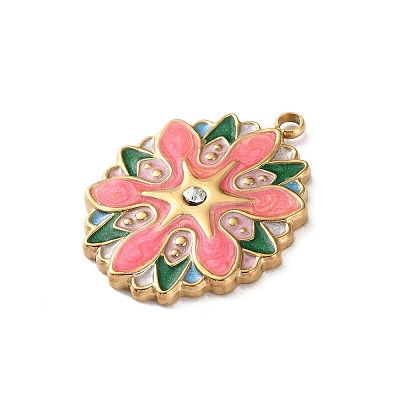 304 Stainless Steel Enamel Pendants STAS-Z146-02G-02B-1