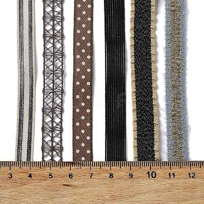 18 Yards 6 Styles Polyester Ribbon SRIB-C001-E07-1