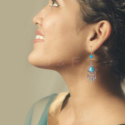 10pcs Turquoise+alloy pendant Vintage alloy earring head diy handmade material(5 styles) JX575A-1