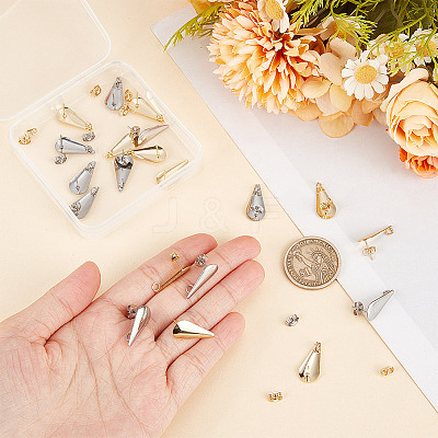 304 Stainless Steel Stud Earring Findings STAS-UN0003-10-1