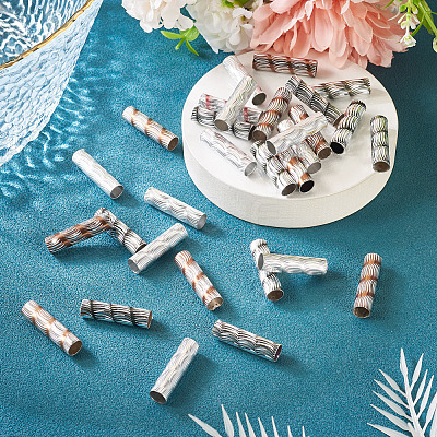 30Pcs 3 Colors Rack Plating Aluminum Beads ALUM-TA0001-04-1
