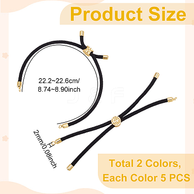 10Pcs 2 Colors Nylon Cords Bracelet Makings Fit for Connector Charms MAK-UN0001-69-1