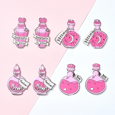 8Pcs 4 Styles Acrylic Pendants MACR-FS0001-76-1