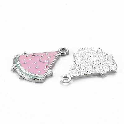 Rack Plating Alloy Enamel Pendants ENAM-N053-30-RS-1