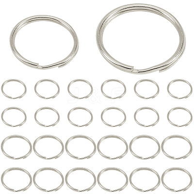 120Pcs 2 Styles Iron Split Key Rings FIND-SC0013-32P-1