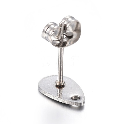 Non-Tarnish 304 Stainless Steel Stud Earring Findings STAS-L211-05B-P-1