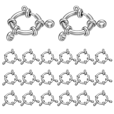 20Pcs 304 Stainless Steel Spring Ring Clasps STAS-GA0002-34-1