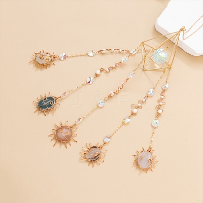 Glass Teardrop Hanging Ornaments PW-WG70020-01-1