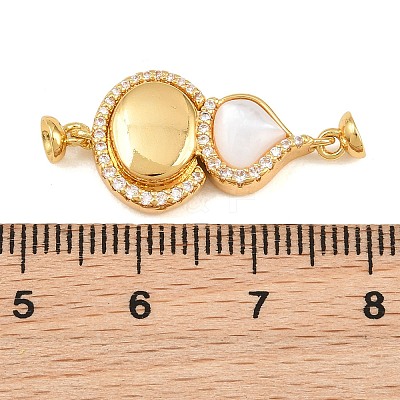 Brass Micro Pave Clear Cubic Zirconia Magnetic Clasps CU-CBA8264-06G-1