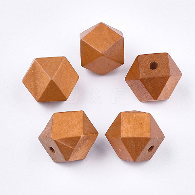 Painted Natural Wooden Beads X-WOOD-Q040-017B-07-1