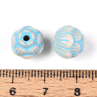 Painted Opaque Acrylic Beads OACR-T029-02H-1