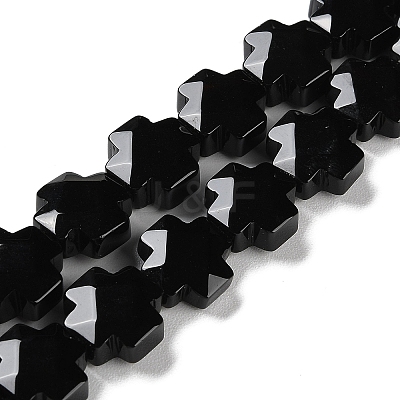 Natural Dyed & Heated Black Onyx Beads Strands G-K357-C06-01-1