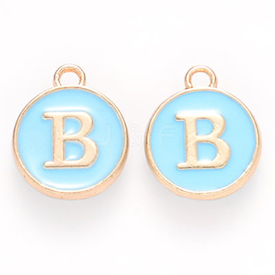 Golden Plated Alloy Enamel Charms X-ENAM-S118-04B-1