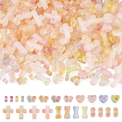 150G 6 Styles Gradient Color Transparent Acrylic Beads OACR-TA0003-58-1