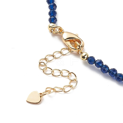 Cubic Zirconia Teardrop Pendant Necklace with Natural Kyanite Beaded Chains NJEW-JN04121-01-1