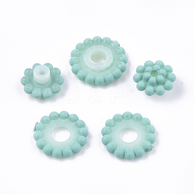 Rubberized Style Acrylic Beads MACR-T022-02B-1