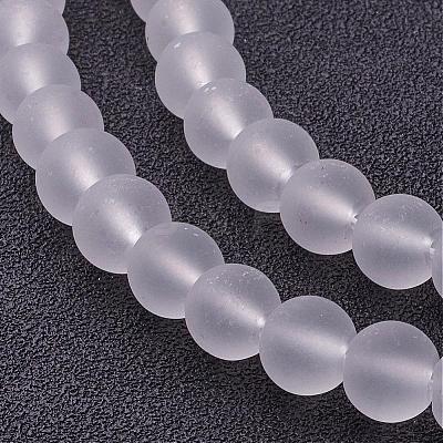 Baking Paint Transparent Glass Bead Strands X-GLAA-S031-8mm-13-1