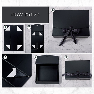 Rectangle Foldable Paper Gift Storage Boxes AJEW-TAC0035-07B-1