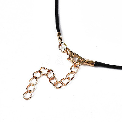 Waxed Cord Necklace Making with Iron Findings X-NJEW-R229-1.5mm-G-1