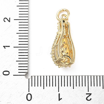 Brass Micro Pave Cubic Zirconia Pendants KK-D357-43G-1