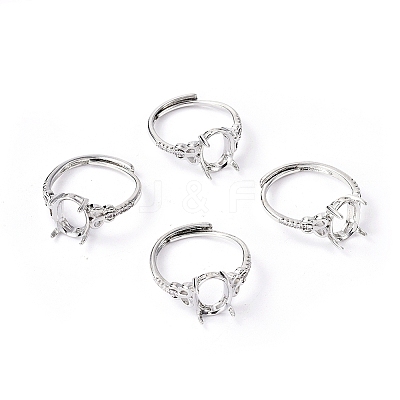 Adjustable Brass Finger Ring Components KK-L193-08P-1
