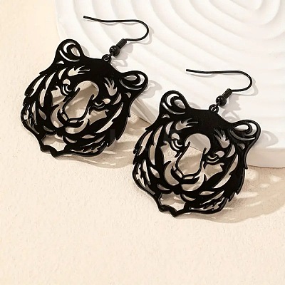 Tiger Head Alloy Dangle Earrings FS-WG96218-01-1