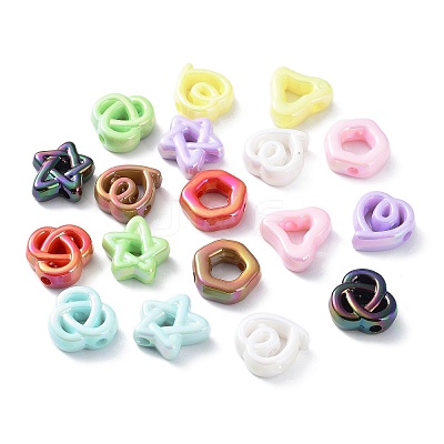 UV Plating Rainbow Iridescent Acrylic Beads OACR-A029-13-1