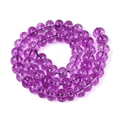 Crackle Transparent Glass Beads Strands GLAA-N074-02B-14-1