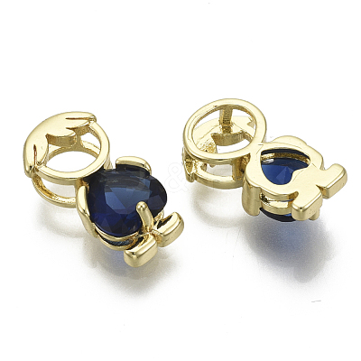 Brass Cubic Zirconia Pendants X-ZIRC-N039-036-NF-1