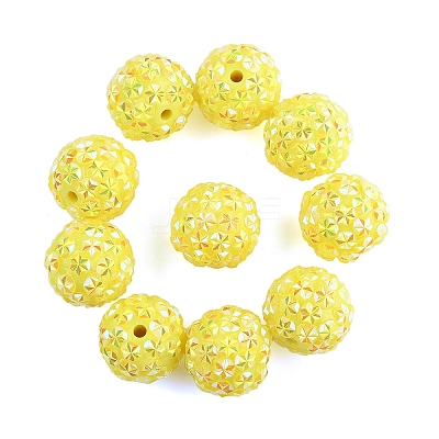 10Pcs Opaque Acrylic Beads OACR-YW0003-35G-1