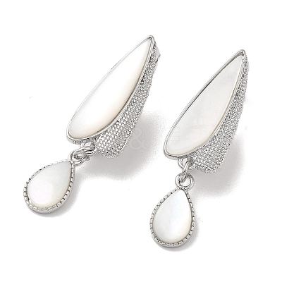 Teardrop Brass Fold Over Clasps KK-Z073-35P-01-1