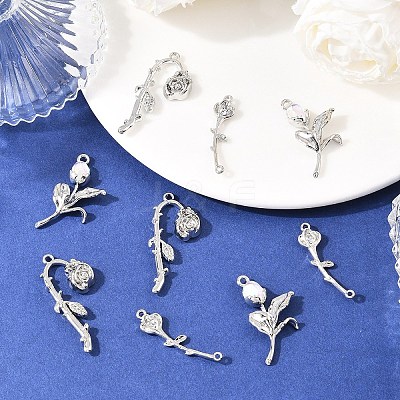 6Pcs 3 Styles Rack Plating Alloy Pendants FIND-YW0010-82-1
