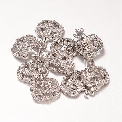 Halloween Brass Cubic Zirconia Pendants ZIRC-K026-06P-NR-1