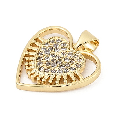 Brass Micro Pave Cubic Zirconia Pendants KK-U058-33G-1