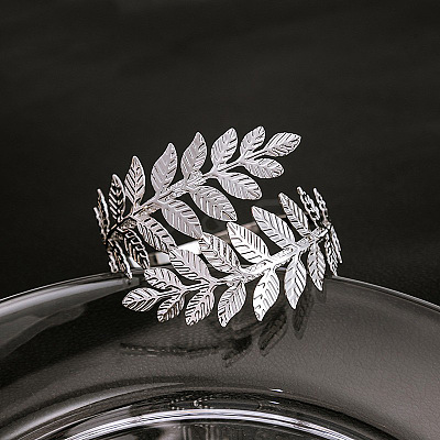 Leaf Alloy Arm Cuff Bangles for Women FS-WG391C2-02-1