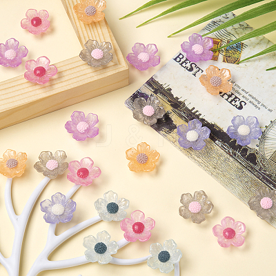 30Pcs 6 Colors Transparent Resin Cabochons RESI-CJ0001-239-1