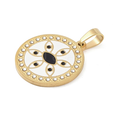 Ion Plating(IP) 304 Stainless Steel Enamel Rhinestone Pendants STAS-Q325-03B-G-1