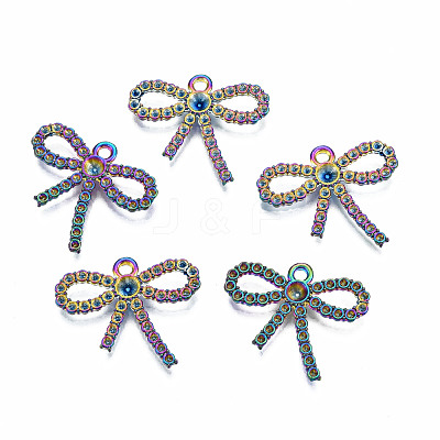 Rainbow Color Alloy Pendant Rhinestone Settings PALLOY-N163-116-NR-1