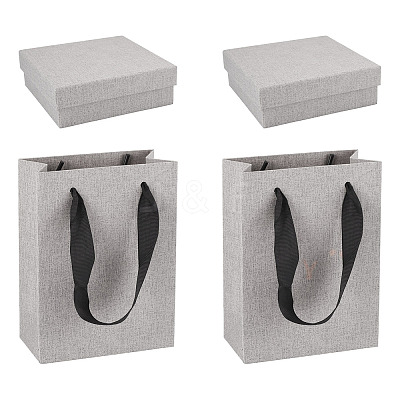 2Pcs Square Paper Jewelry Display Cases CON-TA0001-39F-02-1